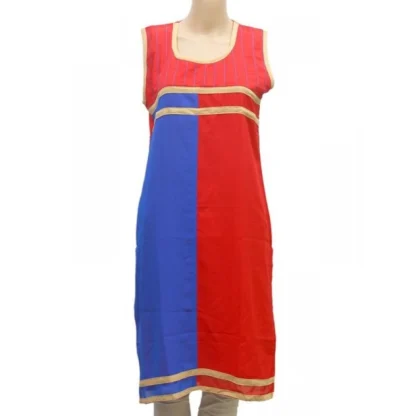 Women's Synthetic Kurtis (Red, Blue, M)