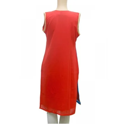 Women's Synthetic Kurtis (Red, Blue, M) - Image 4