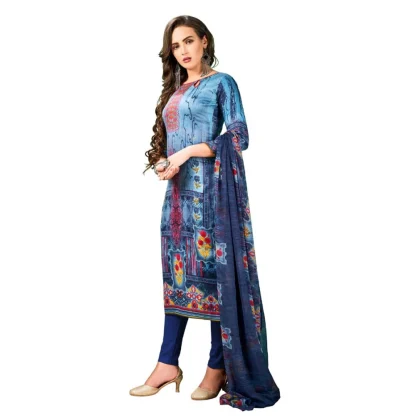 Women's Cotton Unstitched Salwar-Suit Material With Dupatta (Multi, 2-2.5mtrs) - Image 4