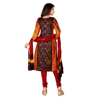 Women's Cotton Unstitched Salwar-Suit Material With Dupatta (Black, 2-2.5mtrs) - Image 2