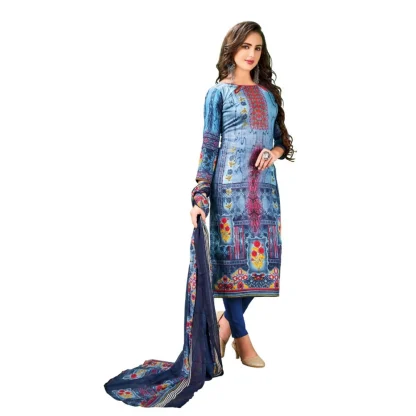 Women's Cotton Unstitched Salwar-Suit Material With Dupatta (Multi, 2-2.5mtrs) - Image 3