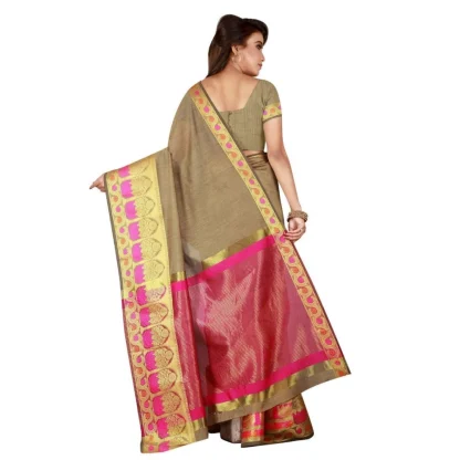 Women's Cotton Saree with Blouse (Multi, 5-6 Mtrs) - Image 2