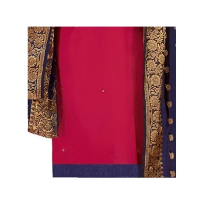 Women's Slub Cotton Unstitched Salwar-Suit Material With Dupatta (Magenta, 2 Mtr) - Image 2