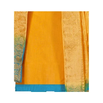 Women's Slub Cotton Unstitched Salwar-Suit Material With Dupatta (Yellow, 2 Mtr) - Image 2