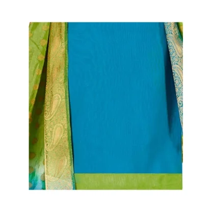 Women's Slub Cotton Unstitched Salwar-Suit Material With Dupatta (Sky Blue, 2 Mtr) - Image 2