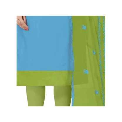 Women's Modal Silk Unstitched Salwar-Suit Material With Dupatta (Sky Blue, 2 Mtr) - Image 2