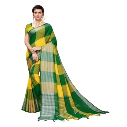 Women's Cotton Saree (Multi, 5-6 Mtrs)