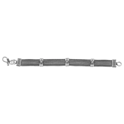 Women's Oxidised Black Silver Silver Bracelet-Silver