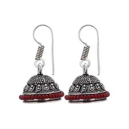 Women's Alloy Hook Dangler Hanging Silver Plated Earrings-Silver