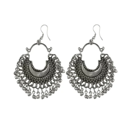 Women's Alloy, silver Plated Hook Dangler Hanging Earrings-Silver