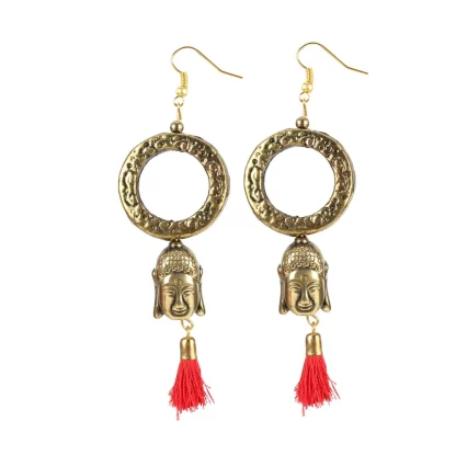 Women's Gold plated Hook Dangler Hanging Tassel Fashion Earrings-Golden