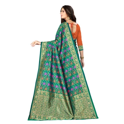 Women's Banarasi silk Saree with Blouse (Multi, 5-6mtr) - Image 2