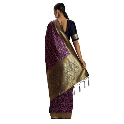 Women's Banarasi silk Saree with Blouse (Multi, 5-6mtr) - Image 2