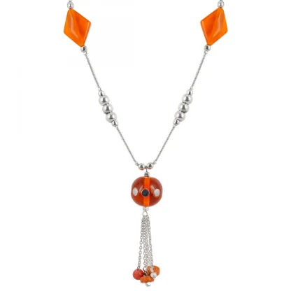 Stone Beads Fashion Silver Necklace - Image 2