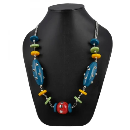 Stone Beads Fashion Silver Necklace - Image 3