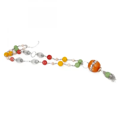 Stone Beads Fashion Silver Necklace - Image 2