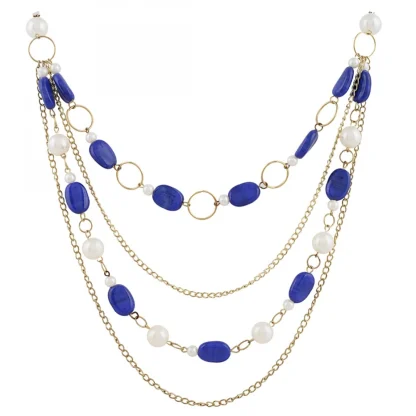 Blue Beads Fashion Necklace - Image 2