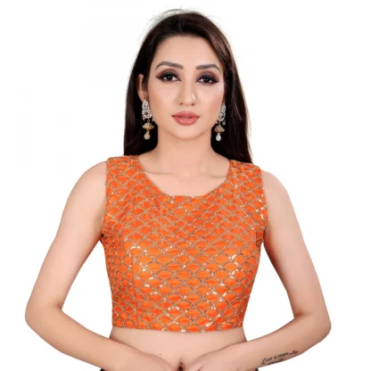 Women's Satin Silk, Inner-Cotton Full Stitched Padded Blouse (Keri Fenta)