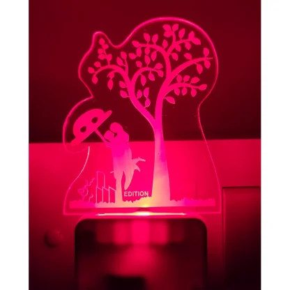 Romantic Couple Under Tree AC Adapter Night Lamp - Image 2