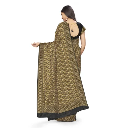 Women's Banarasi Silk Saree (Black,5-6 Mtrs) - Image 3