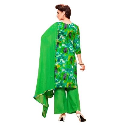 Women's Glaze Cotton Unstitched Salwar Suit-Material With Dupatta (Green & Multi,2.3 Mtrs) - Image 2