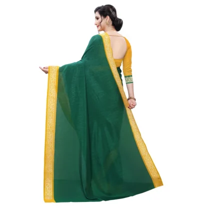 Women's Vichitra Silk Saree(Green ,5-6Mtrs) - Image 2