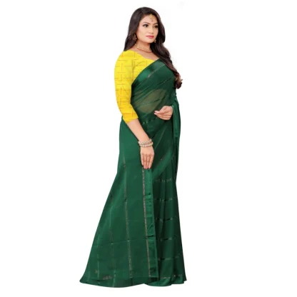 Women's Georgette Silk Saree(Green ,5-6Mtrs) - Image 3