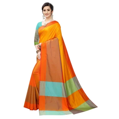 Women's Woven Sana Silk Saree (Mustard,5-6Mtrs) - Image 2