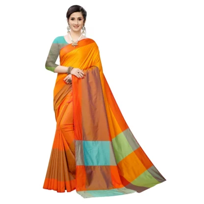 Women's Woven Sana Silk Saree (Mustard,5-6Mtrs)