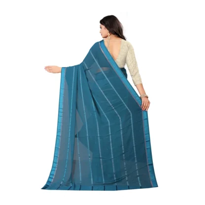 Women's Georgette Silk Saree(Rama ,5-6Mtrs) - Image 2