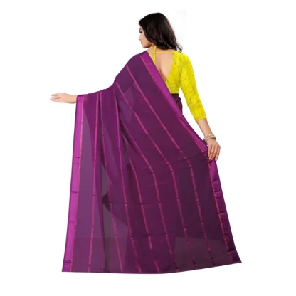 Women's Georgette Silk Saree(Wine ,5-6Mtrs) - Image 2