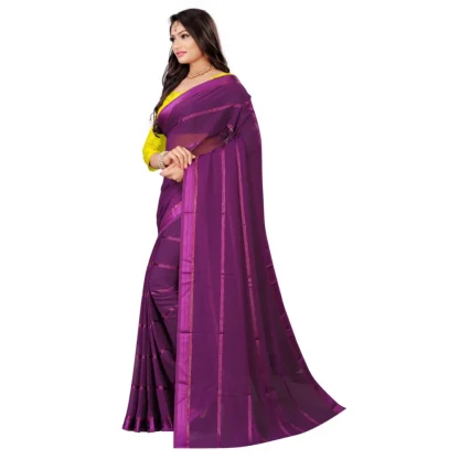 Women's Georgette Silk Saree(Wine ,5-6Mtrs) - Image 4