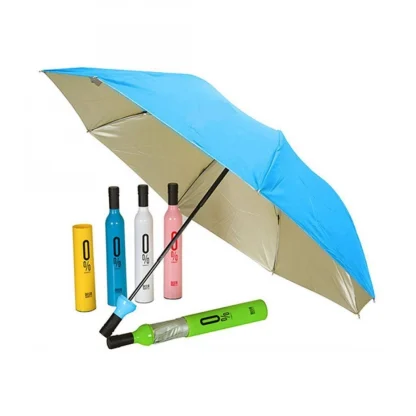 Bottle Umbrella Double Layer Folding Portable With Bottle Cover (Color: Assorted) - Image 2