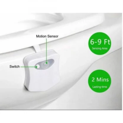 LED Light Sensor Motion Activated Glow Bowl Light Up Sensing Toilet Seat Night Lightning Bowl (Color: Assorted) - Image 2