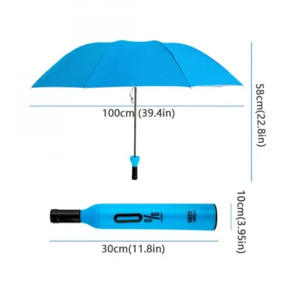 Bottle Umbrella Double Layer Folding Portable With Bottle Cover (Color: Assorted) - Image 3