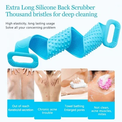 Pack Of_2 Silicone Body Scrubber Belt (Color: Assorted) - Image 6