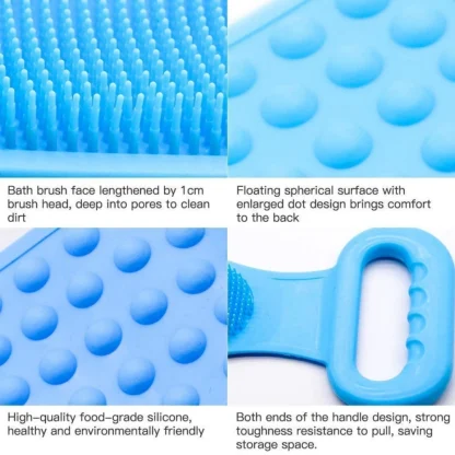 Pack Of_2 Silicone Body Scrubber Belt (Color: Assorted) - Image 4