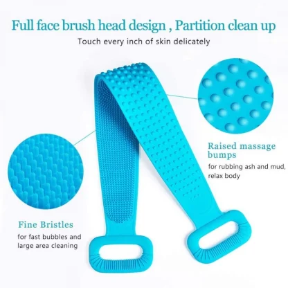 Pack Of_2 Silicone Body Scrubber Belt (Color: Assorted) - Image 8