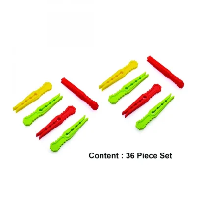 Pack Of_3 Multipurpose Plastic Cloth Hanging Pegs Clips_36 Pcs (Color: Assorted) - Image 2