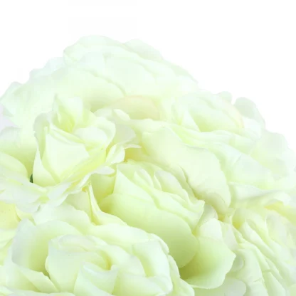 Silk Polyester Artificial Rose Flowers Bunch Bouquet Of 12 Roses For Home Decoration (Color: White,Length: 17 Inches) - Image 3