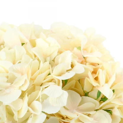 Silk Polyester Artificial Hydrangea Cherry Blossom Flower Stems Bunch Bouquet Of 12 Flowers For Wall Decoration (Color: Cream,Length: 17 Inches) - Image 3