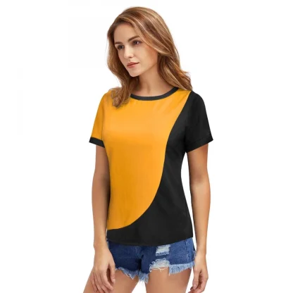 Women's Polyester, Knitting Western Wear T-Shirt (Yellow) - Image 5