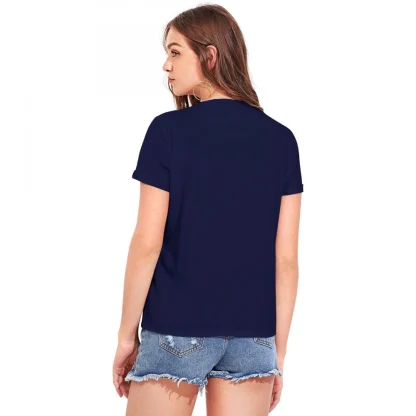 Women's Cotton Western Wear T-Shirt (Blue) - Image 2