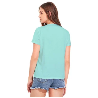 Women's Cotton Western Wear T-Shirt (Green) - Image 2