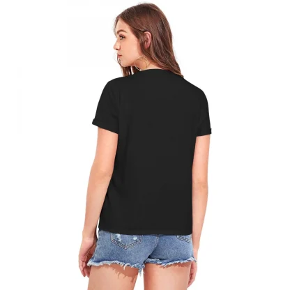 Women's Cotton Western Wear T-Shirt (Black) - Image 2