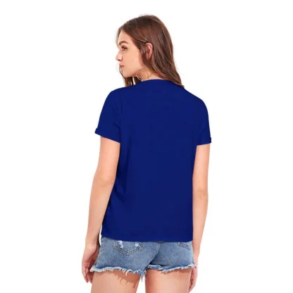 Women's Cotton Western Wear T-Shirt (Royal Blue) - Image 3