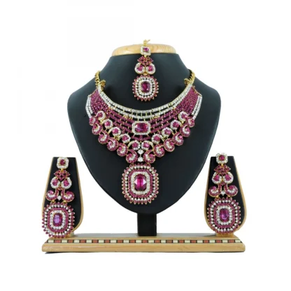 Women's Alloy Necklace set (Pink)