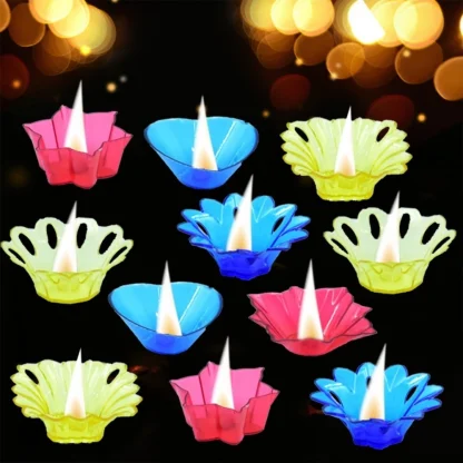 Pack Of 3_(12 Pieces Set)_Multi Shape Plastic Candle Cup (Color: Assorted) - Image 4