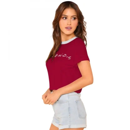 Women's Cotton Western Wear T Shirt (Maroon) - Image 4