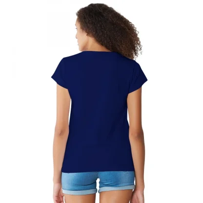 Women's Cotton Western Wear T Shirt (Blue) - Image 2